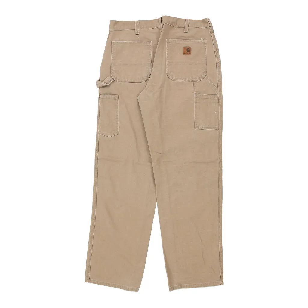 Carhartt Carpenter Trousers - 34W 32L Beige Cotton