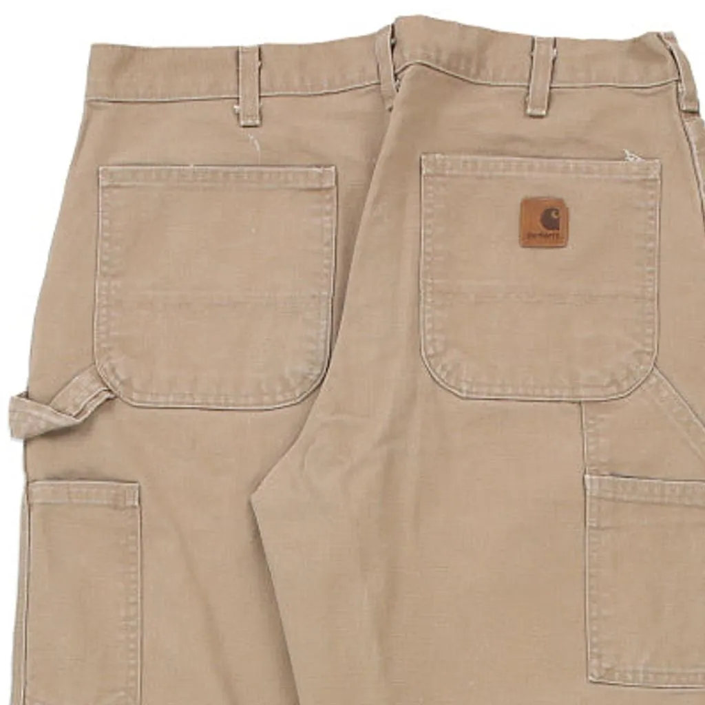 Carhartt Carpenter Trousers - 34W 32L Beige Cotton