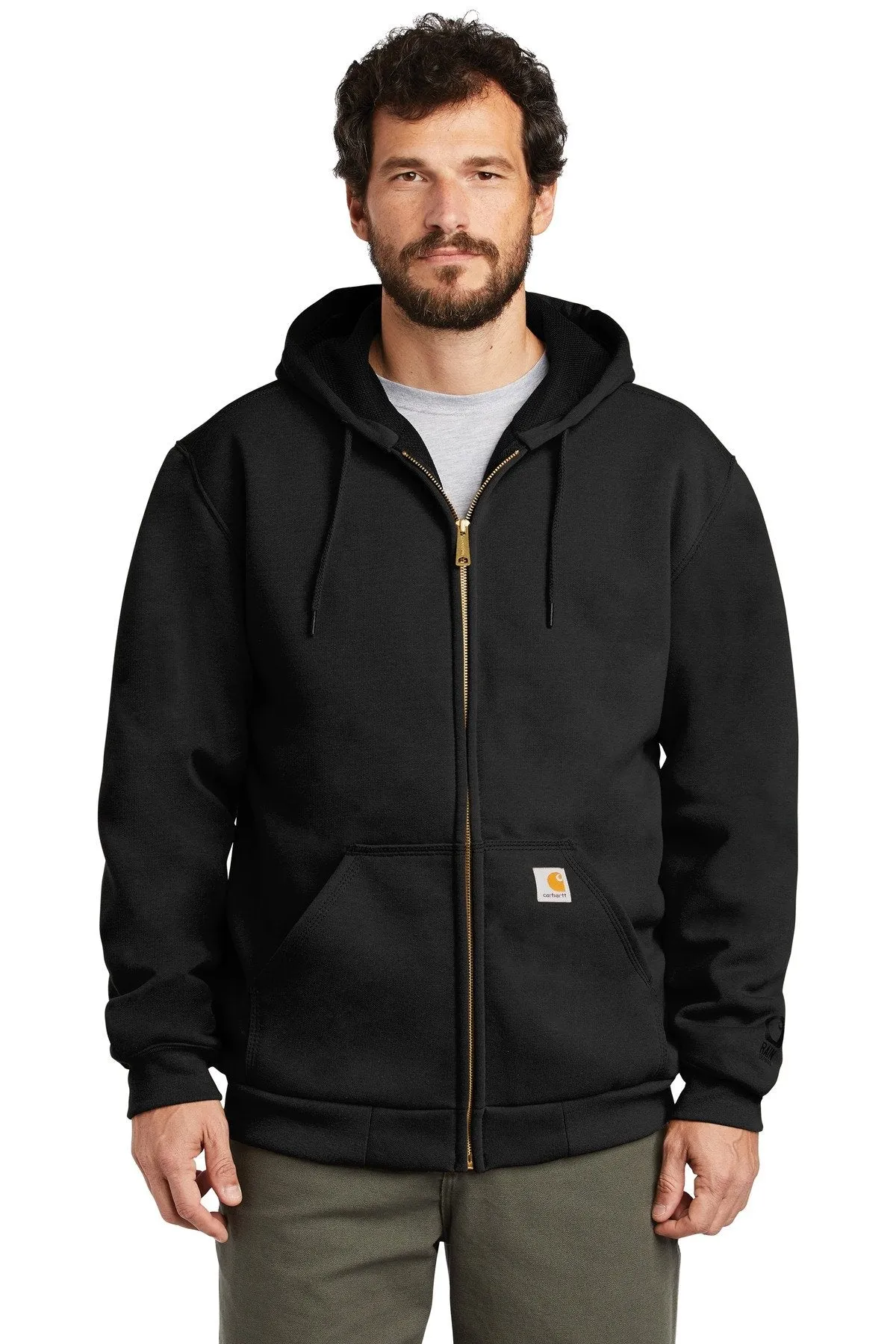 Carhartt Rain Defender Rutland Thermal-Lined Hooded Zip-Front Sweatshirt CT100632 Black