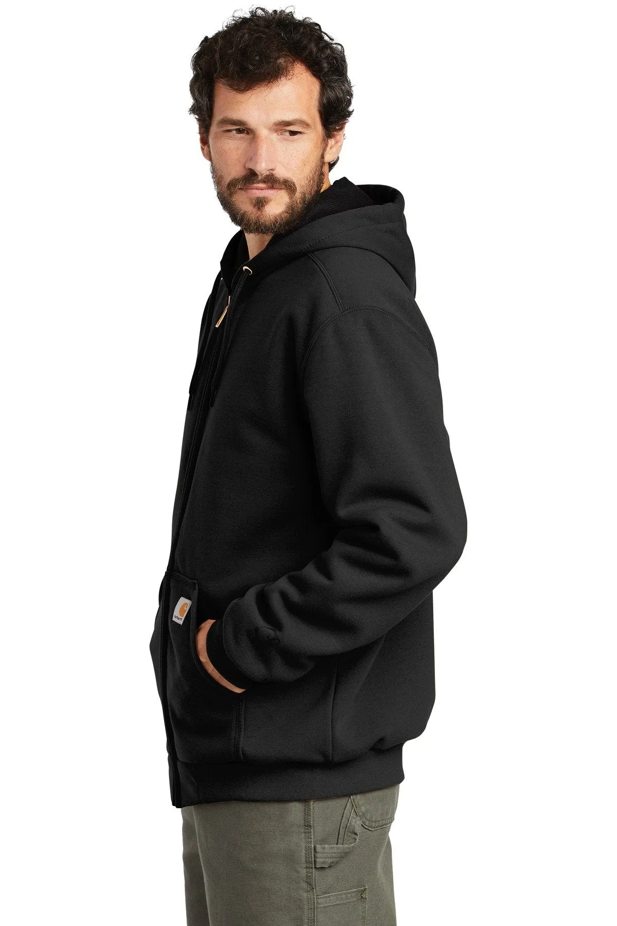 Carhartt Rain Defender Rutland Thermal-Lined Hooded Zip-Front Sweatshirt CT100632 Black