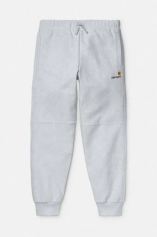 Carhartt WIP joggers American Script gray color