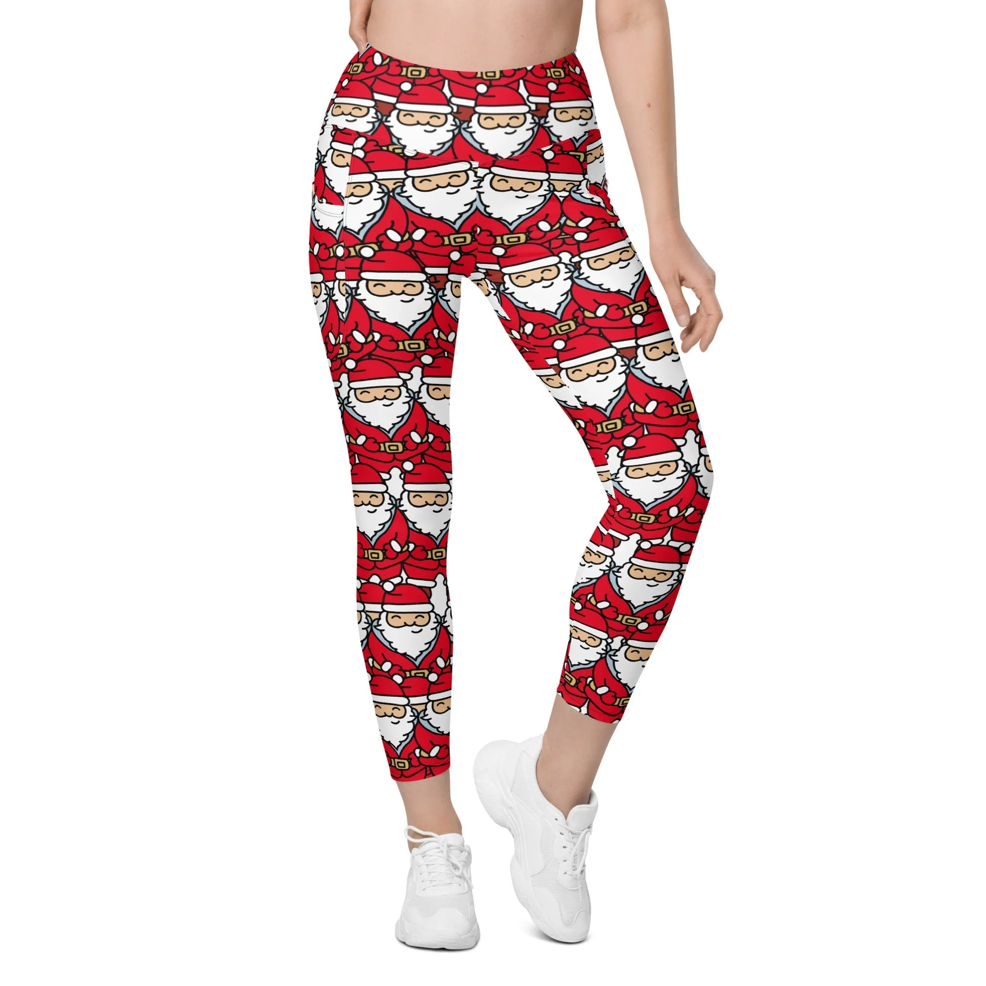 Cartoon Santa Leggings With Pockets