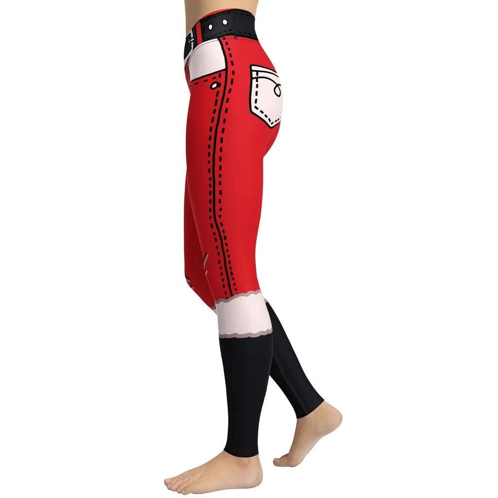 Cartoonized Santa Outfit Yoga Leggings