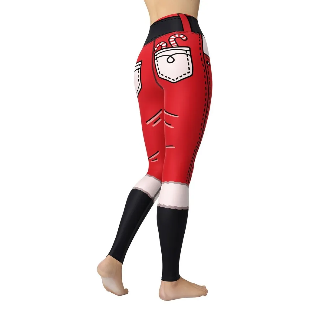 Cartoonized Santa Outfit Yoga Leggings