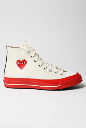 CdG PLAY x Converse Red Sole Hi - Off White