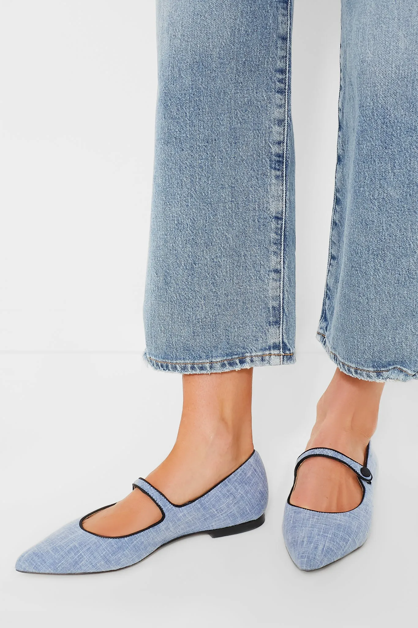 Chambray Jane Flats