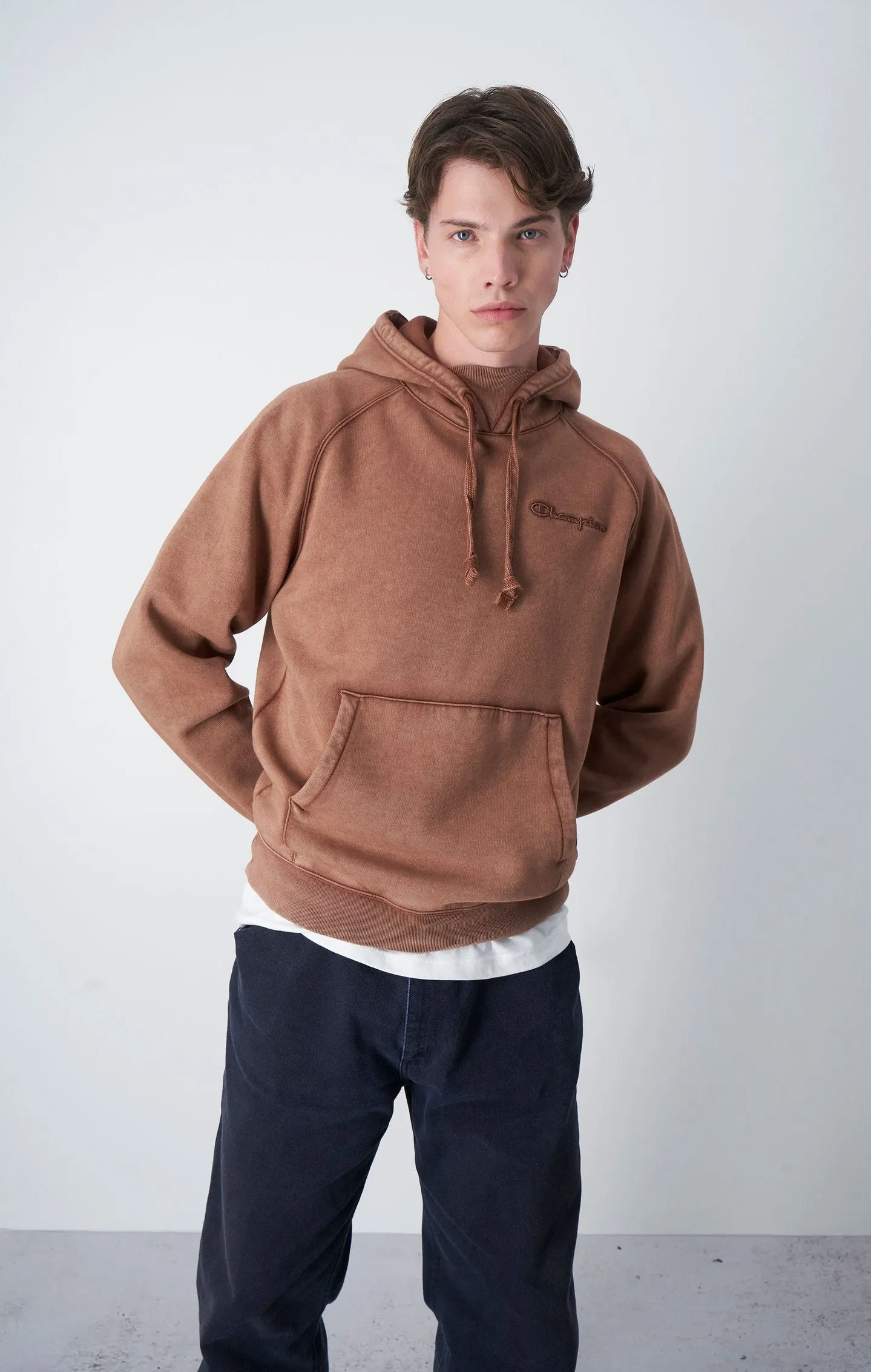 Champion Icons Brown Garment-Dyed Heavy Fleece Hoodie