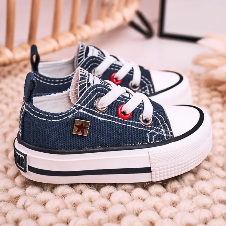 Children's Classic Low Sneakers Big Star HH374195 Navy Blue