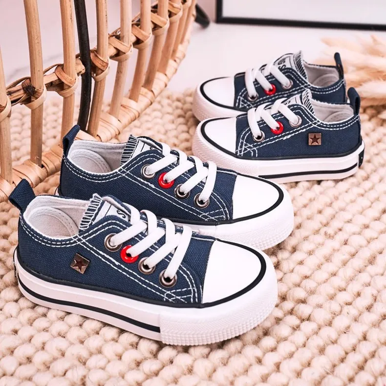 Children's Classic Low Sneakers Big Star HH374195 Navy Blue