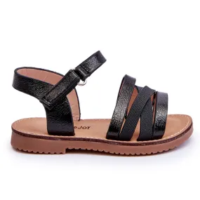 Children's Sandals With Stripes Black Isla