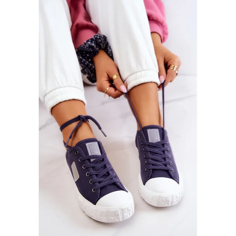 Classic Women's Sneakers Big Star JJ274494 Navy Blue