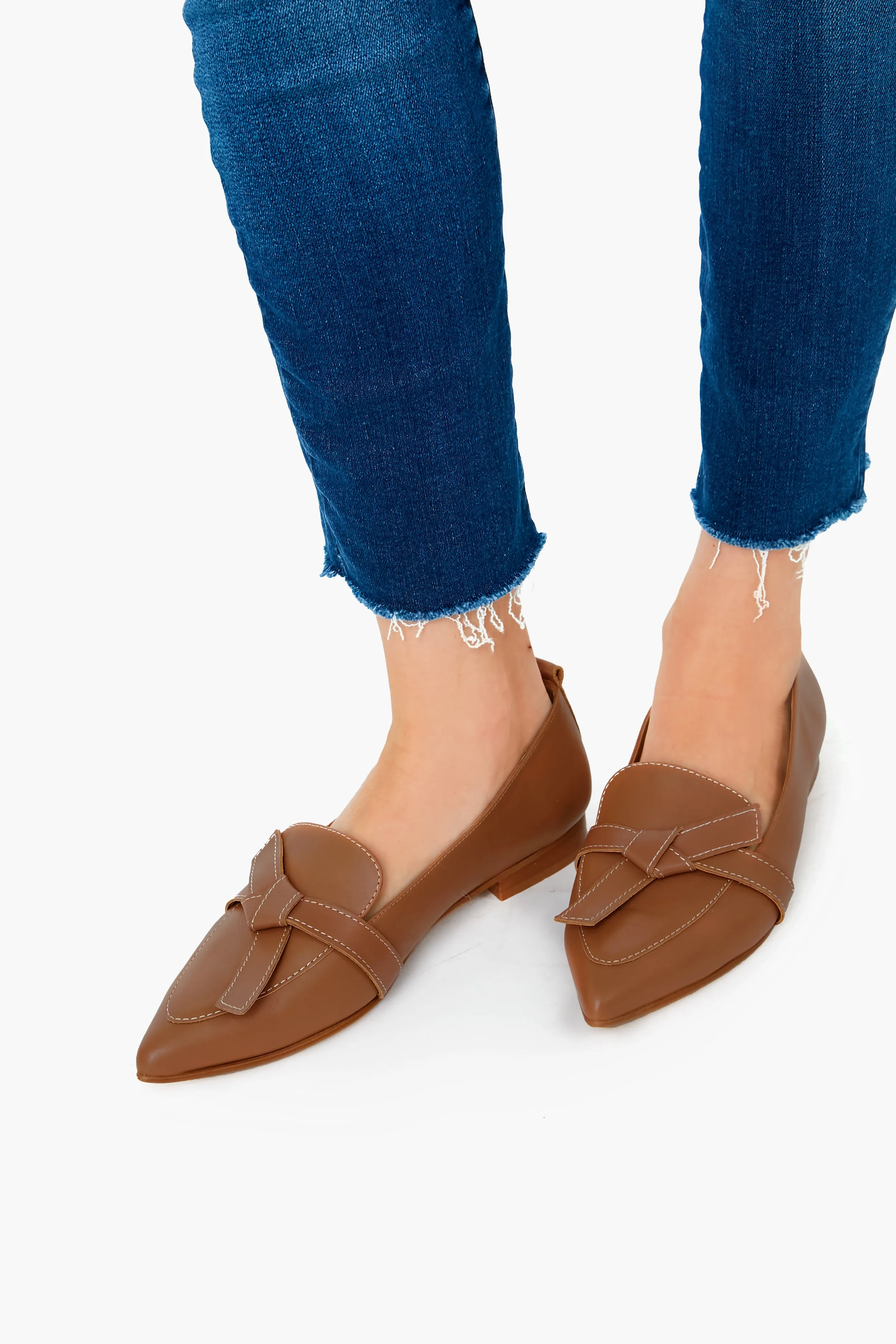 Cognac Leather Ally Flats