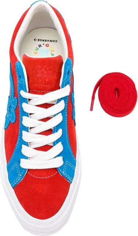 Converse floral embellished sneakers Red