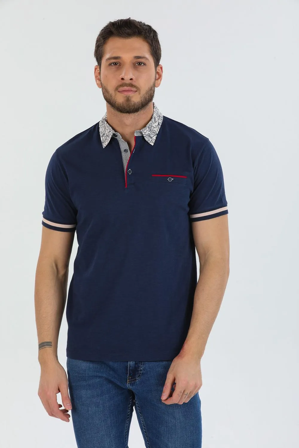 Cotton Man Polo Blue