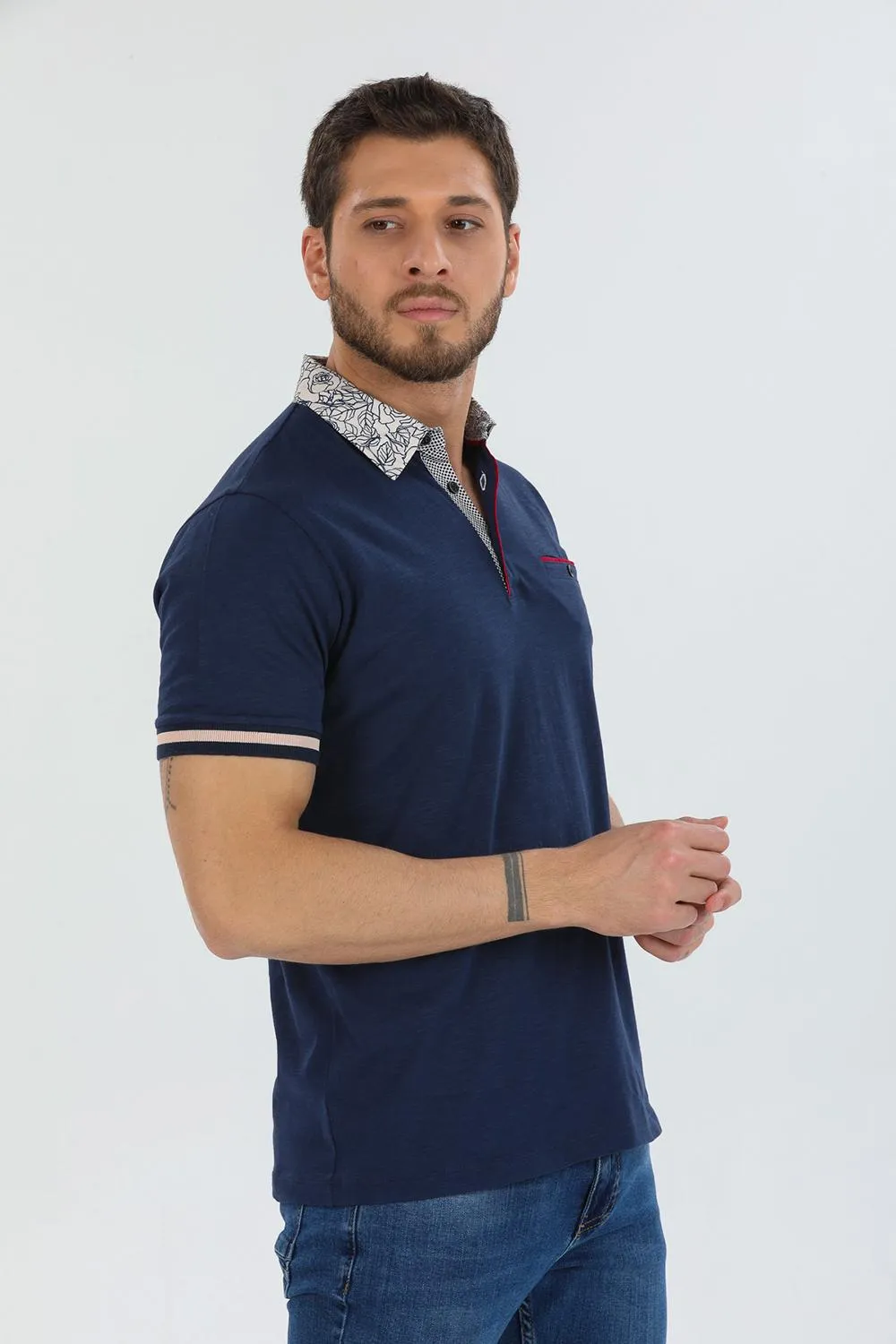 Cotton Man Polo Blue