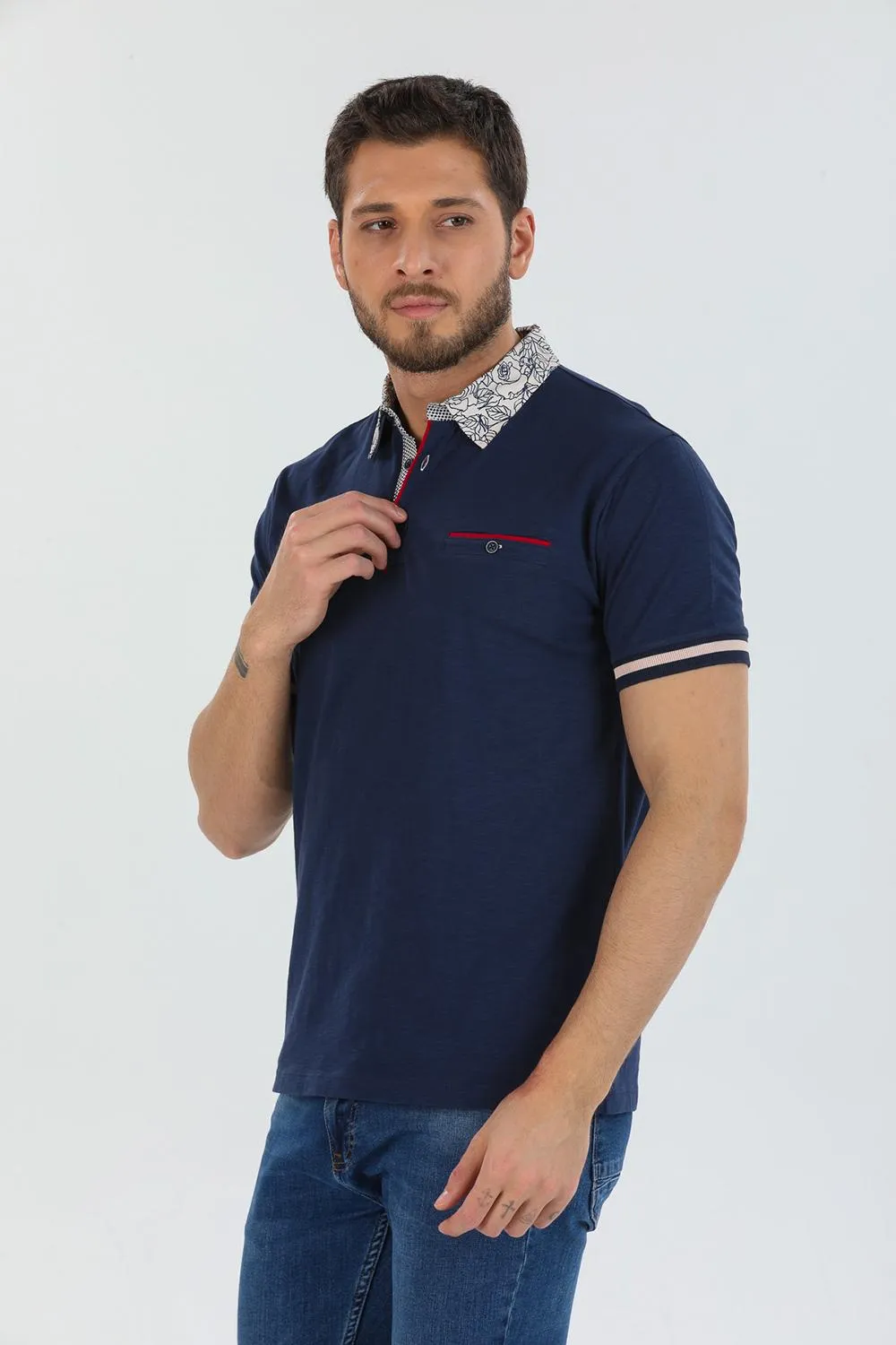 Cotton Man Polo Blue