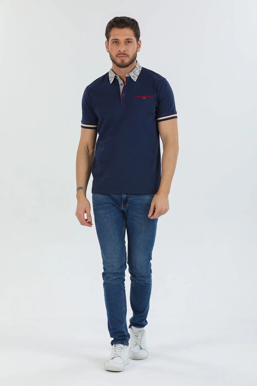 Cotton Man Polo Blue