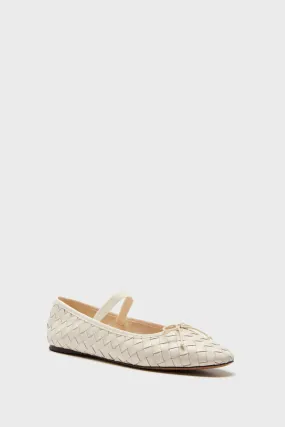 Cream Woven Leather Leonie Flats