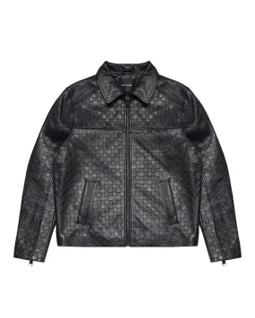 Daily Paper silence monogram leather jacket