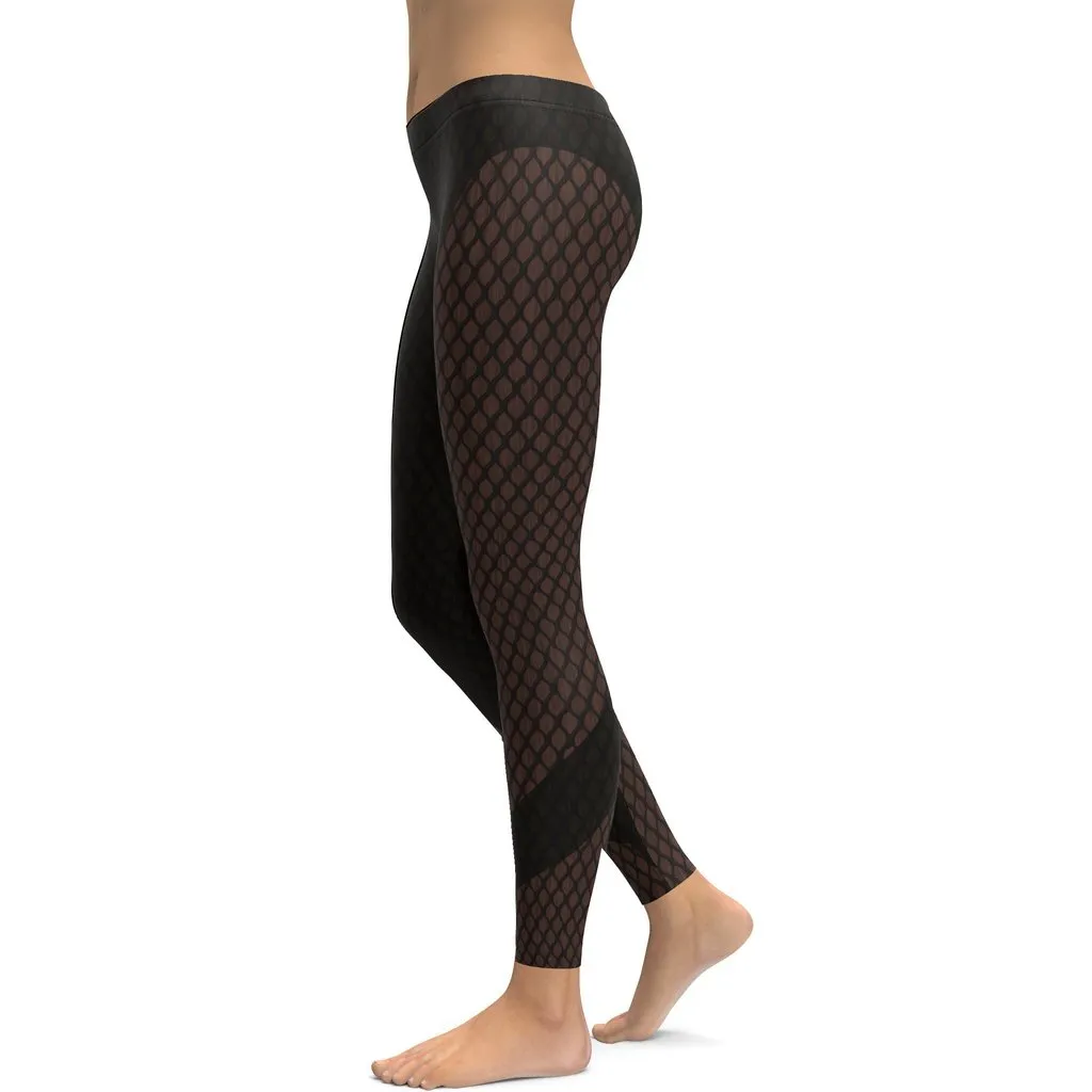 Dark Mesh Print Leggings