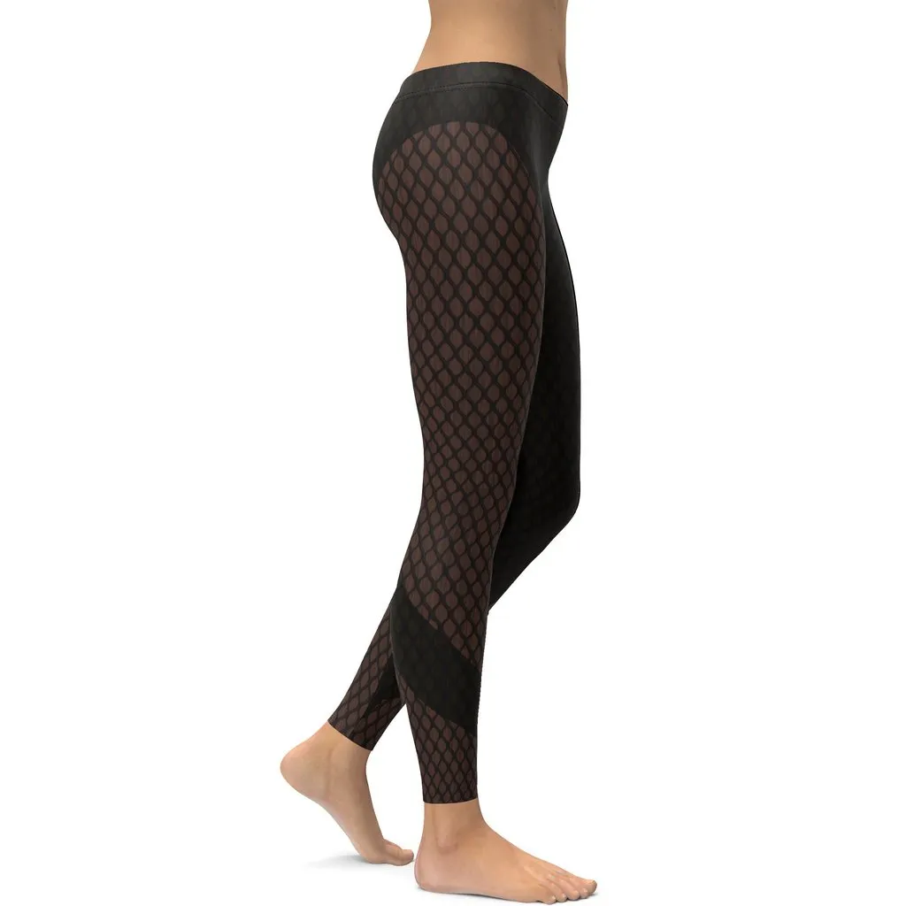 Dark Mesh Print Leggings