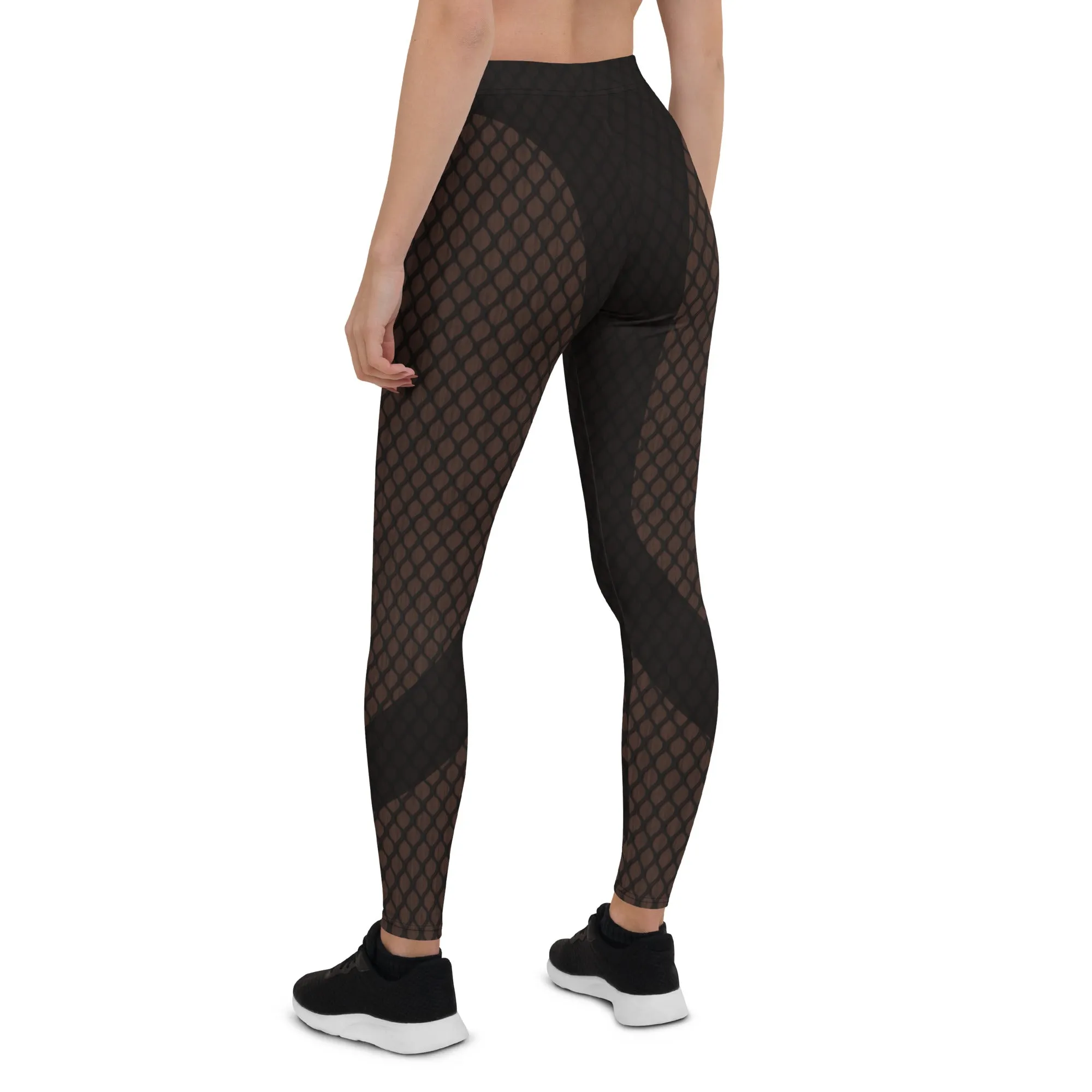 Dark Mesh Print Leggings