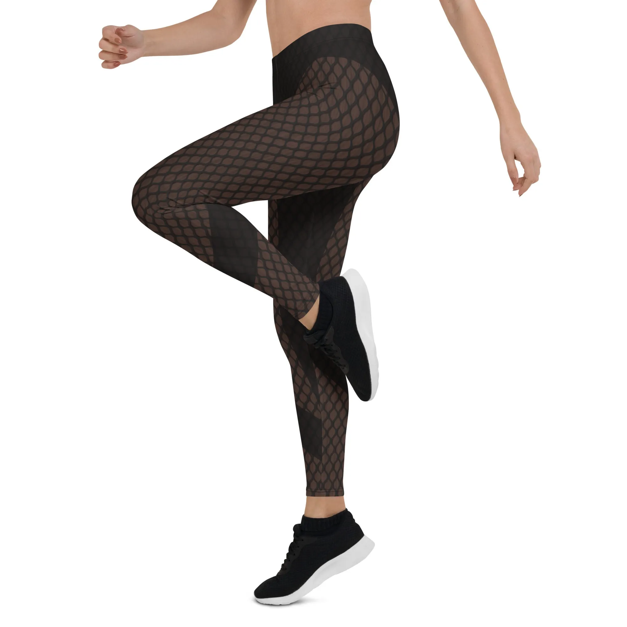 Dark Mesh Print Leggings