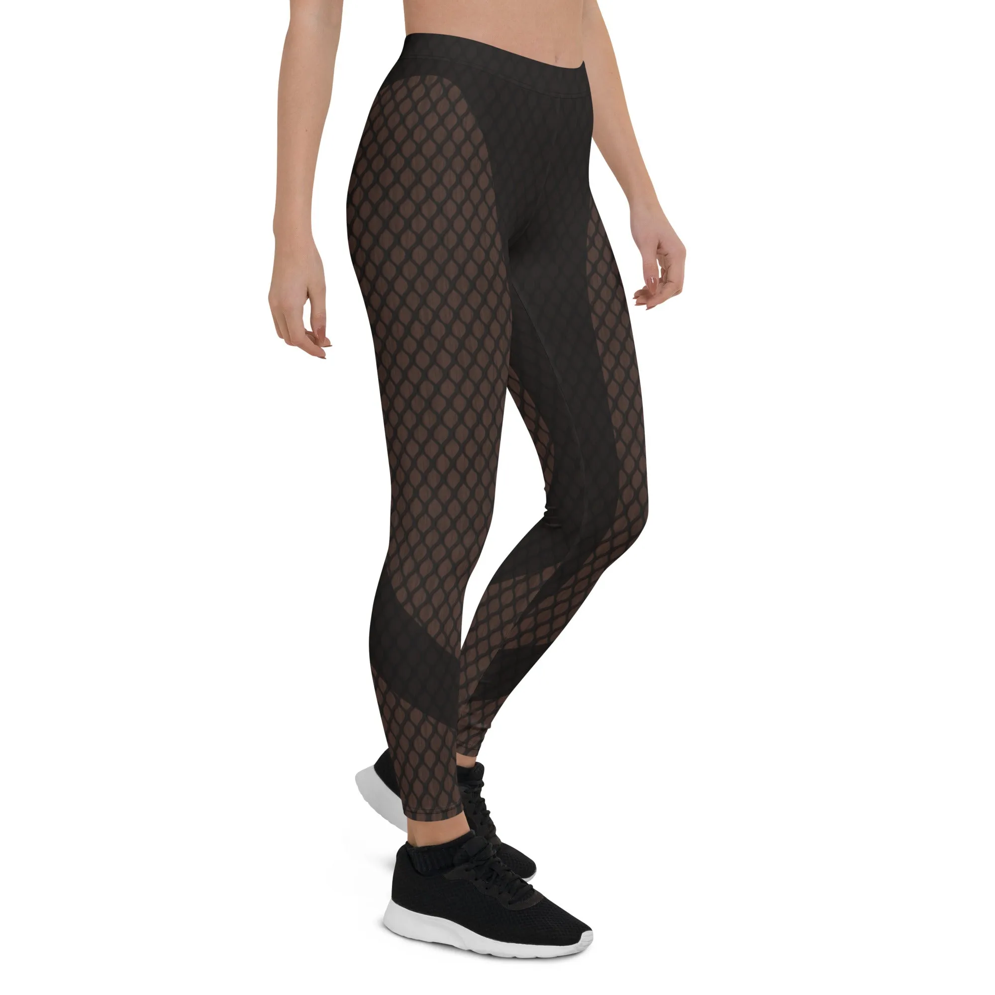 Dark Mesh Print Leggings