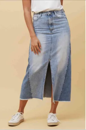 Denim Skirt Longline - CKM