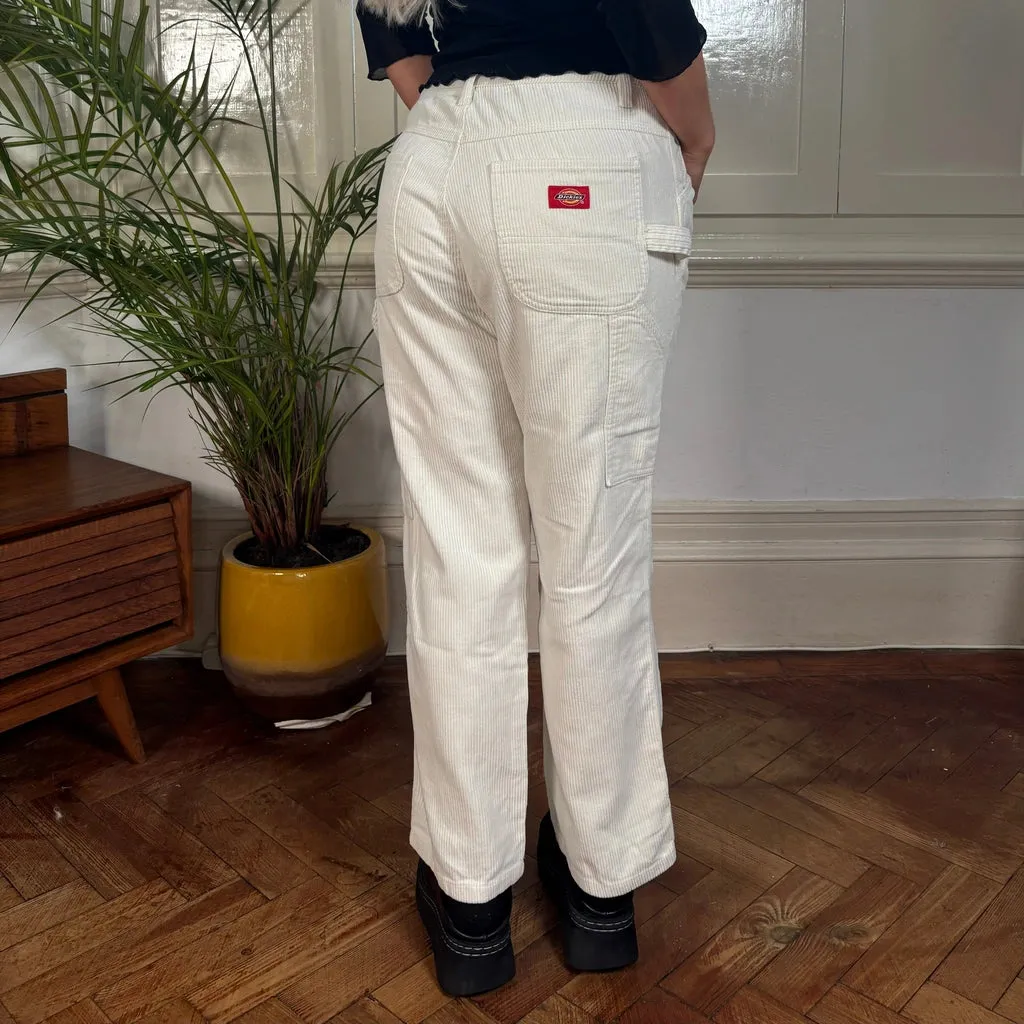 Dickies Carpenter Trousers - 29W UK 10 White Cord