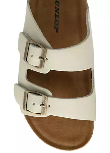 Dunlop Devi Double Strap White Footbed Sandals | Grattan