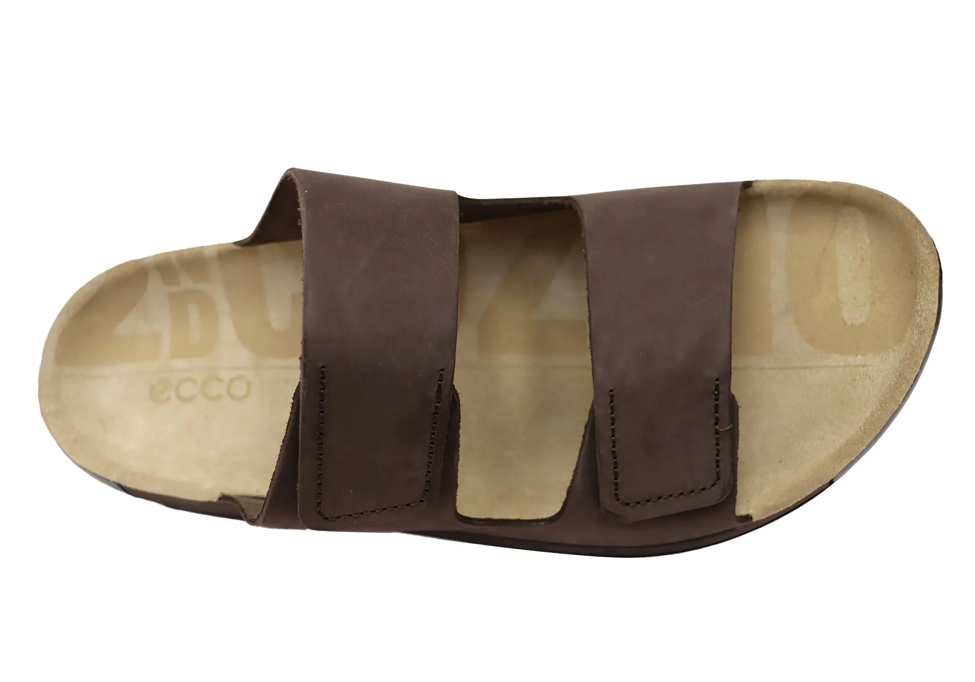 ECCO Mens Comfortable Leather 2nd Cozmo Slides Sandals