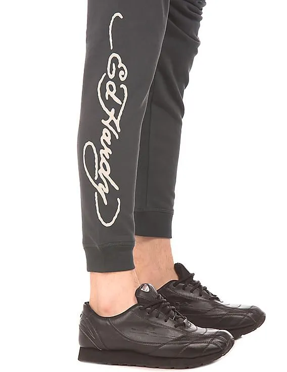 Ed Hardy Brand Print Slim Fit Joggers