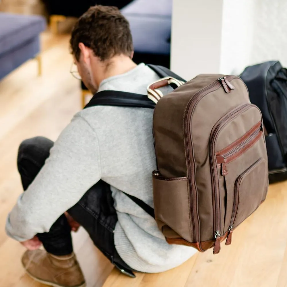 Edward Backpack in Brown Brushed Microfiber by Baekgaard