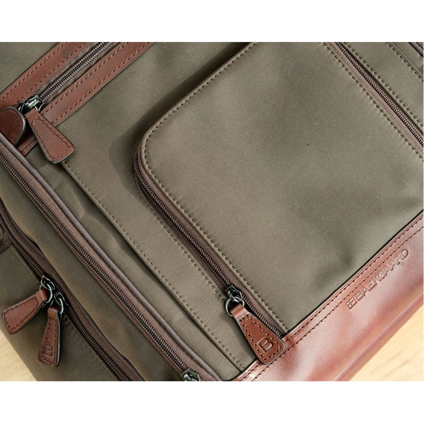 Edward Backpack in Brown Brushed Microfiber by Baekgaard