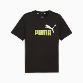 Essentials+ 2 Colour Men's Logo Tee | PUMA Black-Lime Sheen | PUMA Shop All Puma | PUMA 