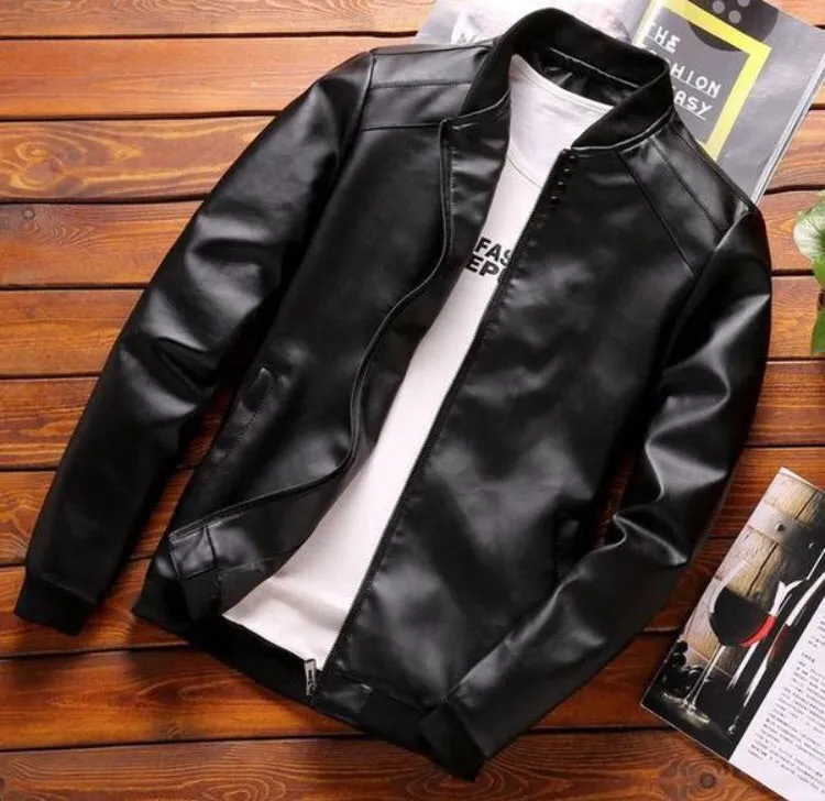 Faux Leather Casual Jacket (2 Colors)