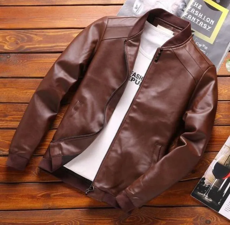 Faux Leather Casual Jacket (2 Colors)