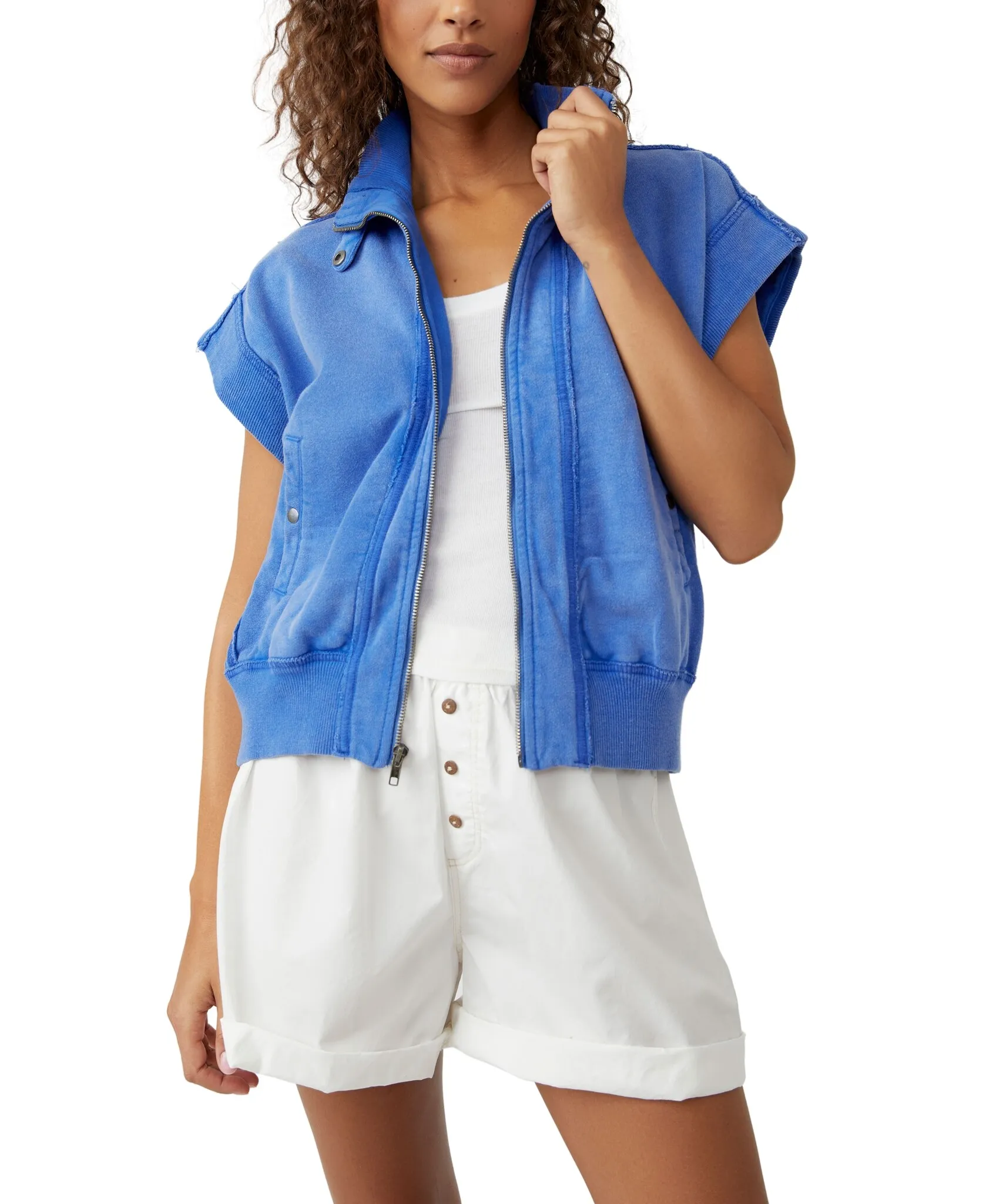 Free People Tolly Vest - Cobalt Blue