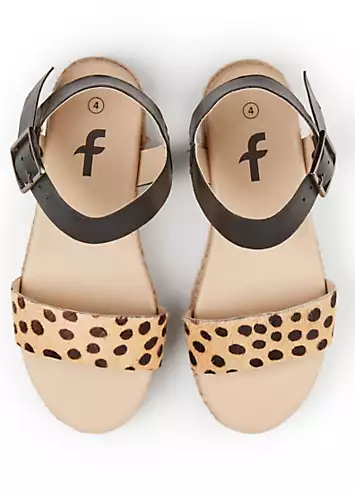 Freestyle Evie Ankle Strap Animal Flatform Sandals | Grattan