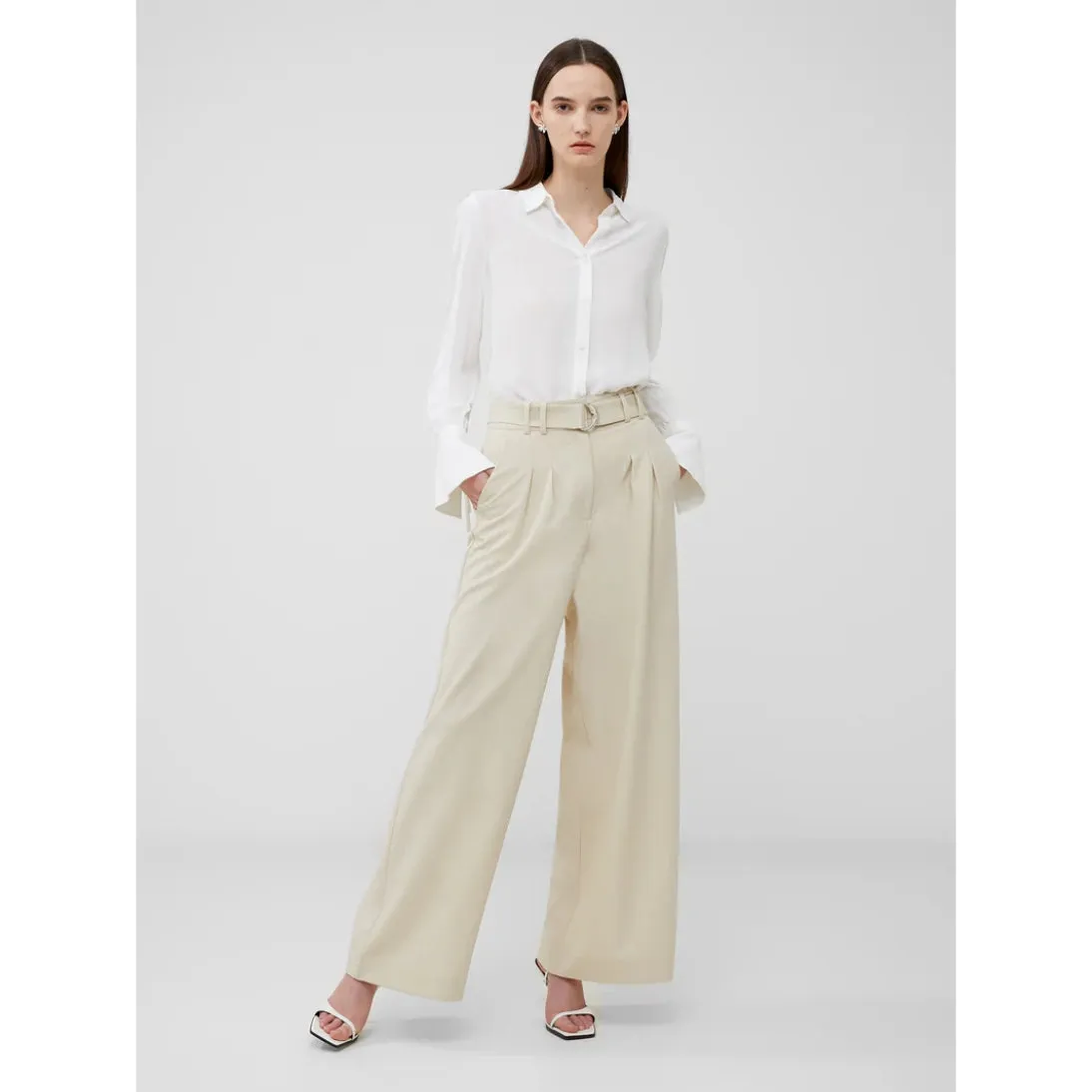 French Connection Everly Suiting Trousers Oyster Gray 74WAH