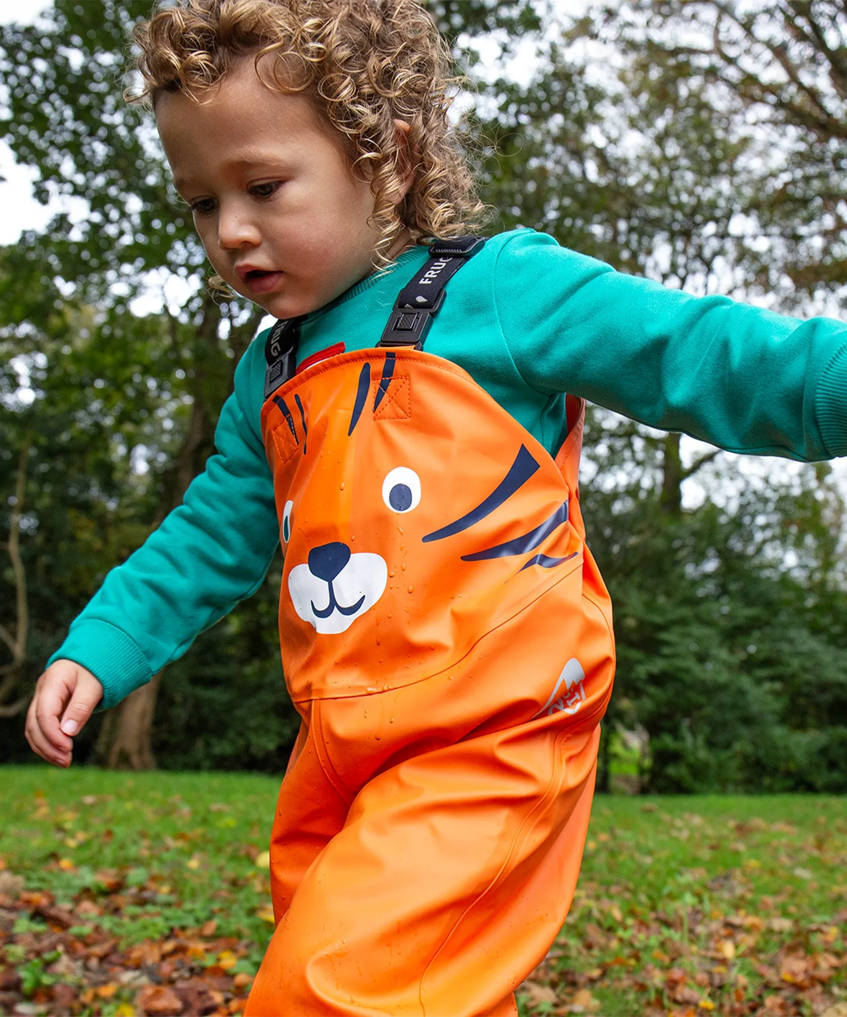 Frugi Character Puddle Buster Trousers - Salamander/Tiger