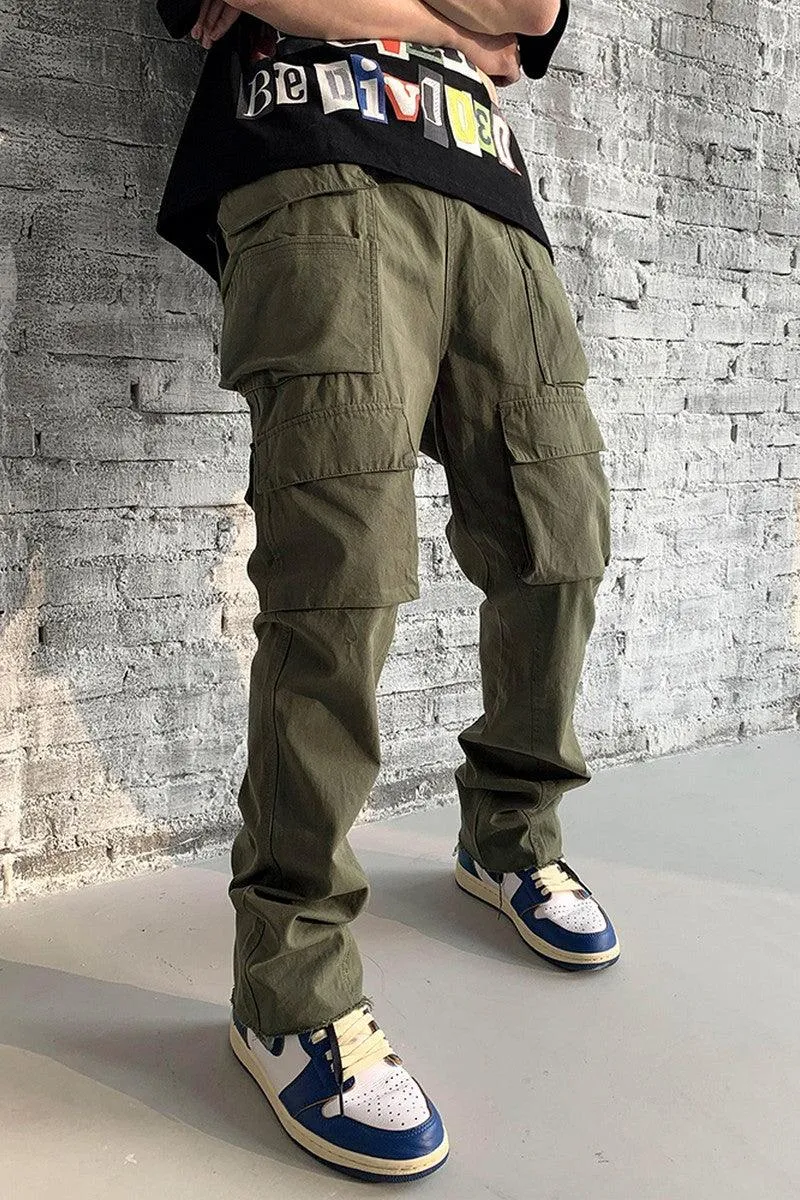 Functional Multi Pocket Straight Trousers