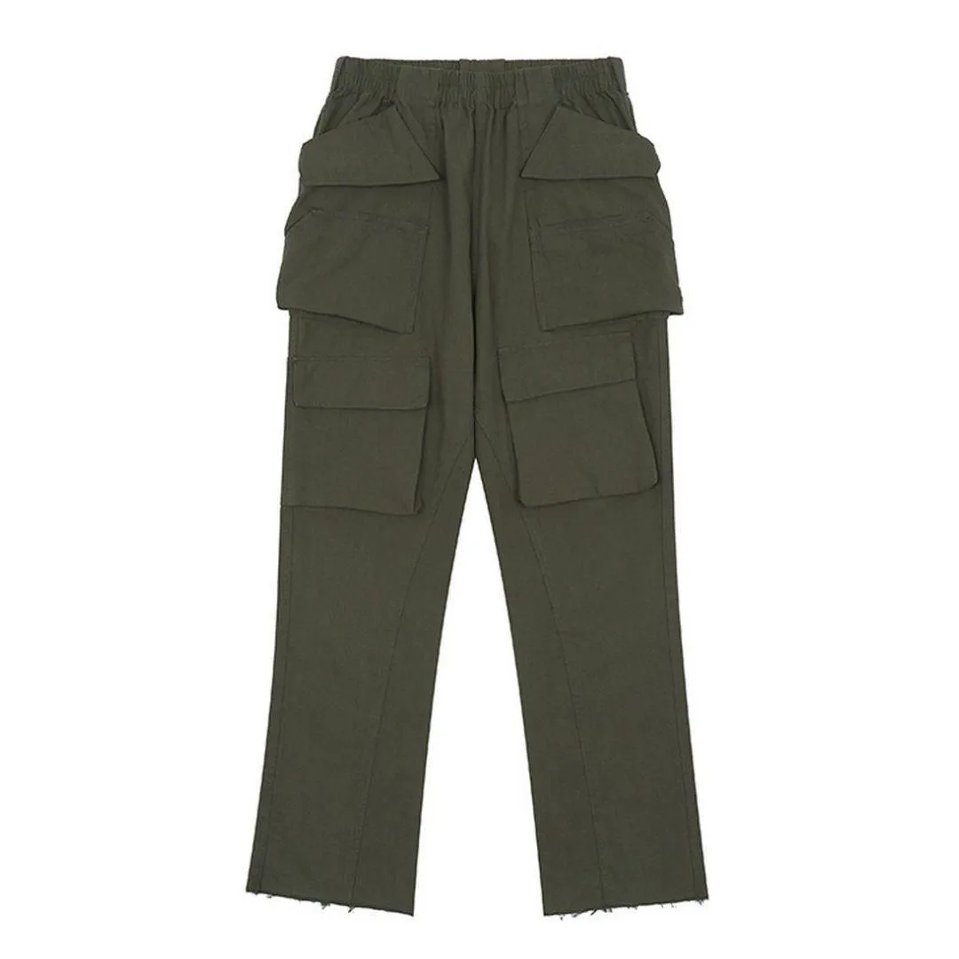 Functional Multi Pocket Straight Trousers