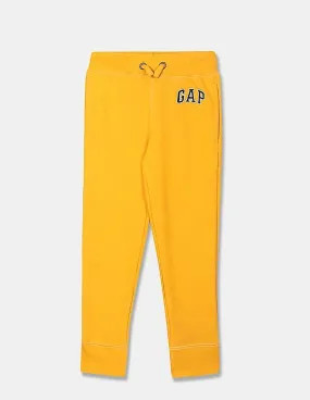 GAP Boys Yellow Knit Logo Joggers