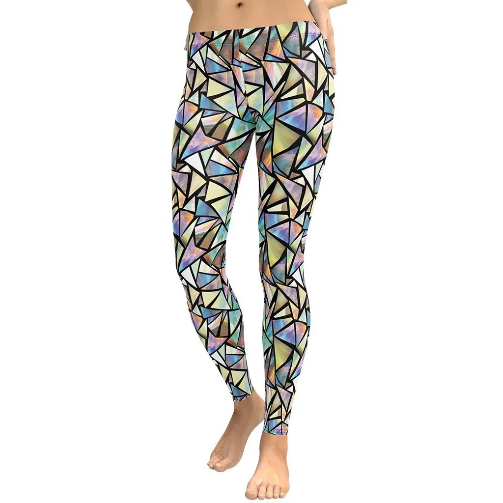 Geometric Mirror Glass Leggings