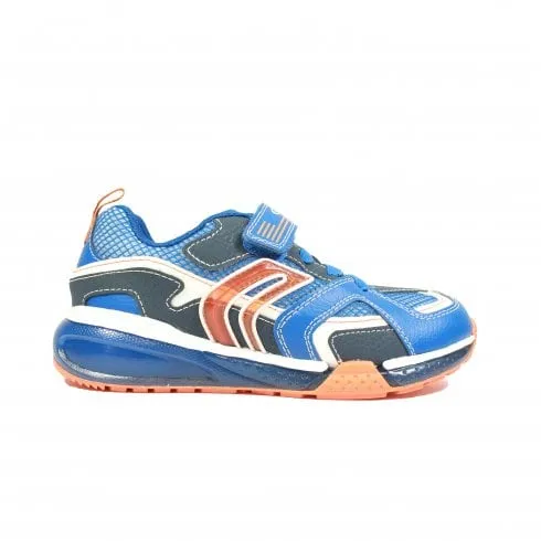 Geox Bayonyc | Royal/Orange | Childrens Light Up Trainers