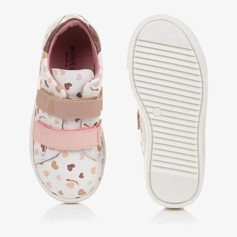 Girls White Teddy Bear Trainers