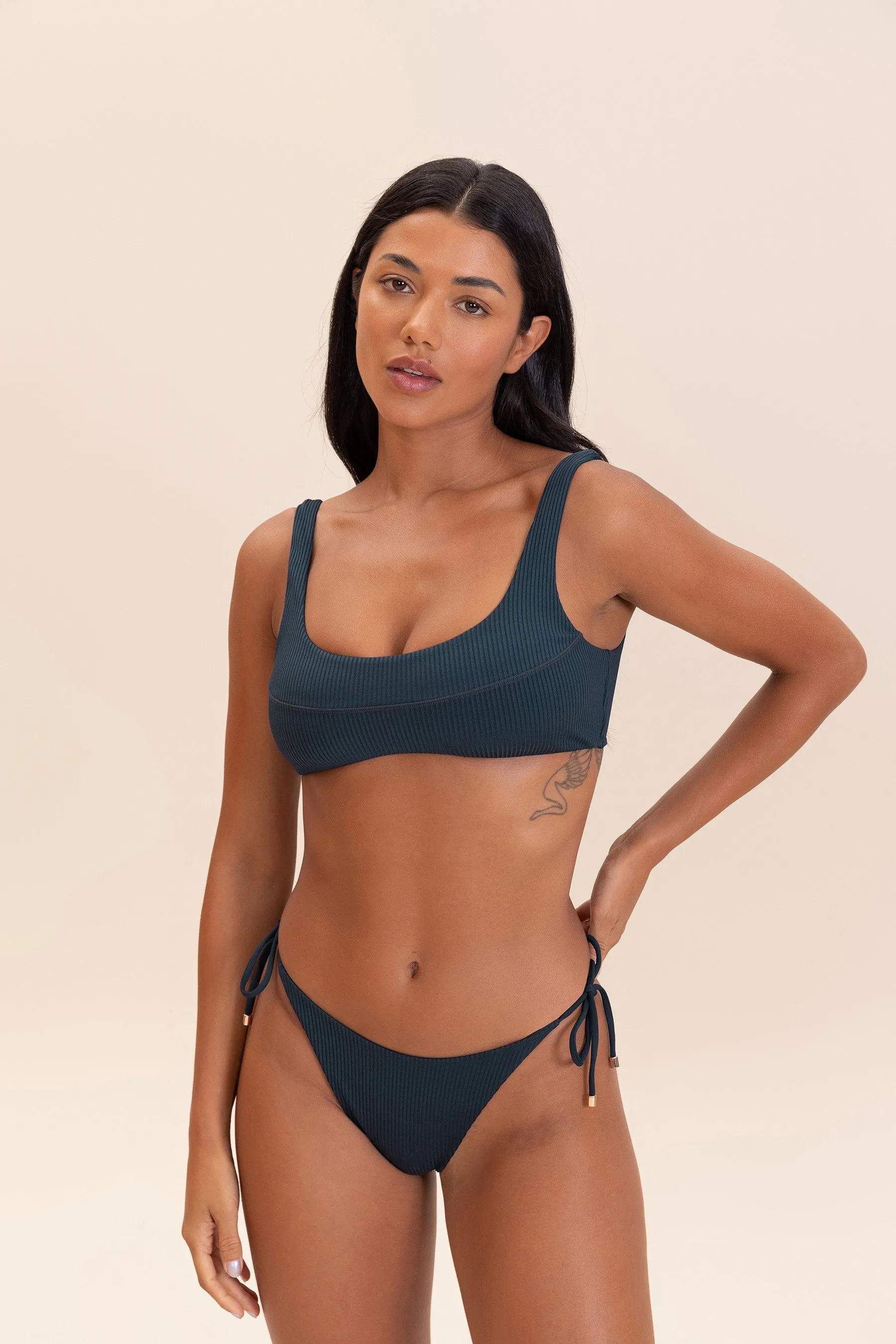 Gloss Neo Rib Curve Bikini Top