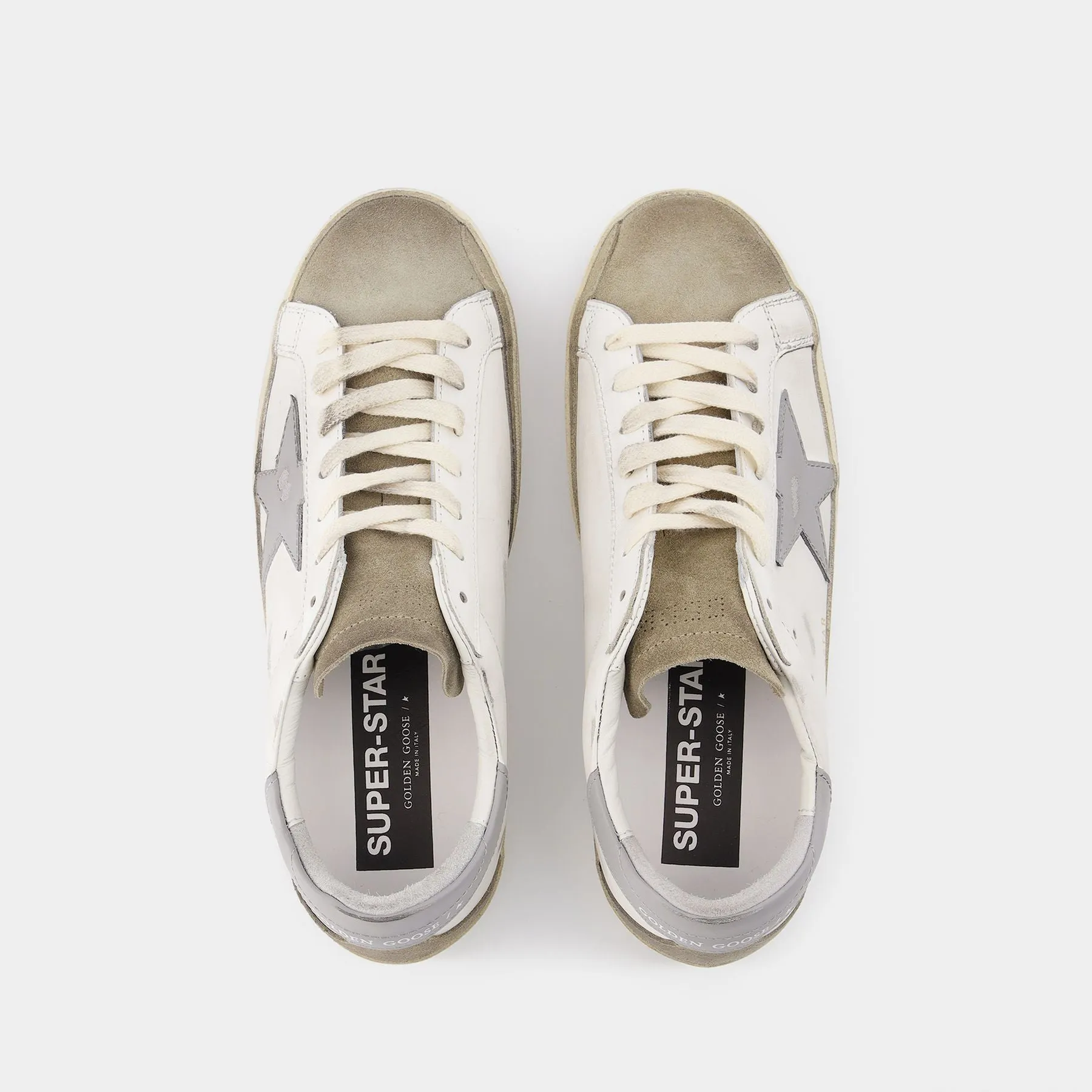 Golden Goose Deluxe Brand  Super Star Sneakers in White Leather